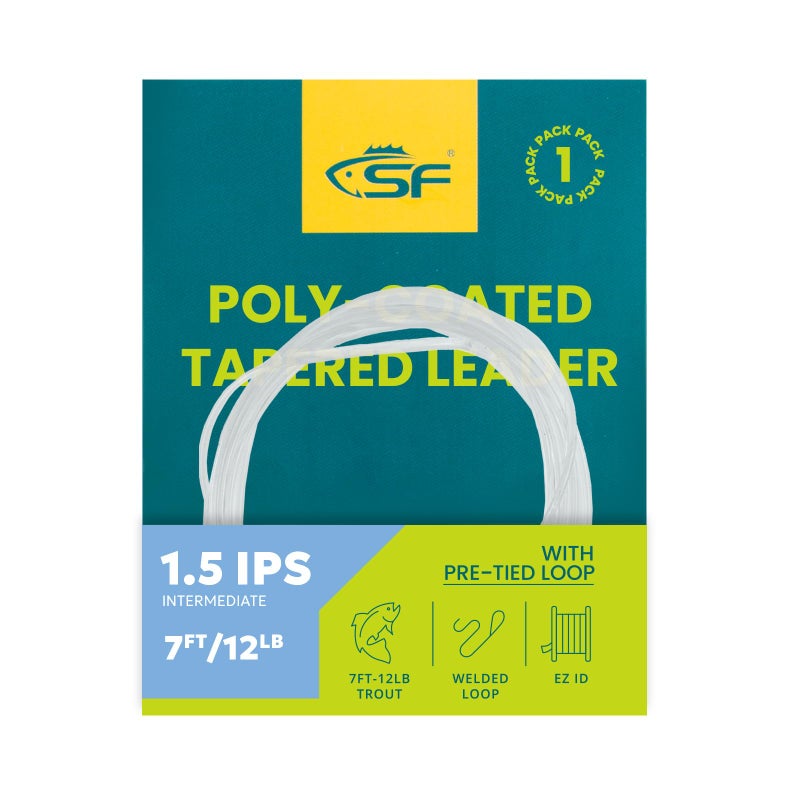 SF Fly Fishing Polyleader Monofilament Core Leader Line Fly Line for Trout Intermediate IPS1.5#Clear 7FT 12LB - Image 1